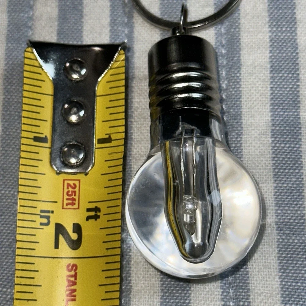 Light‎ Bulb Keychain Clear LED Novelty Mini Size